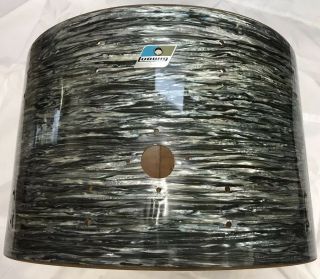 Vintage 1970 Ludwig Bass Drum Shell 22x14 Blue/olive Badge Blu Oyster Pearl Rare