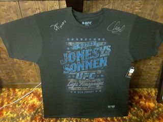 Rare Ufc 159 Jon Jones Vs Chael Sonnen Dual Autographed Event Shirt