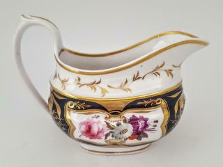 Antique 19th Century Coalport Floral & Gold Gilt Creamer Milk Jug C1820