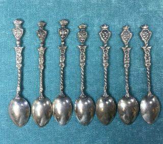 Silver Plate Demitasse Spoons Set of 7 Made in Italy (MRB) 2
