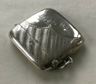 Edwardian Antique Solid Silver Vesta Case - Hallmarked 1909