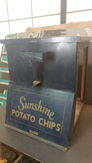 Antique Country Store Sunshine Potato Chip Display Tin Box
