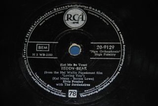 10 " Elvis 78 " Teddy Bear / Too Much " Rare Germany Only Teldec Rca 20 - 9129