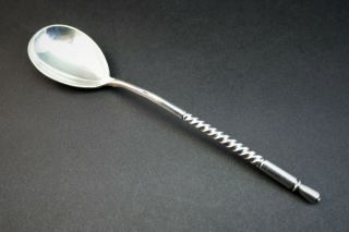 C1891,  Antique 19thc Russian (moscow) 84 Solid Silver Spoon,  Twisted Stem