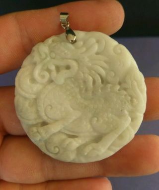 100 Lantian Jade Hand Carved Pi - Xiu Pendant