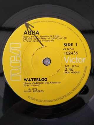 Abba - Waterloo / Watch Out Rare Zealand 7 " Rca Version Re - Issue