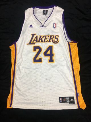 Adidas Los Angeles Lakers Kobe Bryant 24 White Swingman Jersey Mens Xl Rare