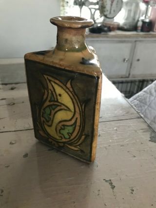 17th Or 18th Century Persian Decorated Triangular Shaped Bottle