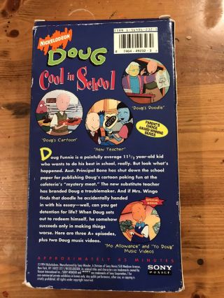 Nickelodeon Doug Vhs Cool In School VHS Rare Great 3