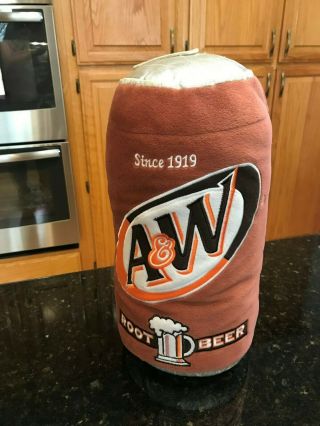 Stuffed Plush A&w Root Beer Soda Can Pillow Rare