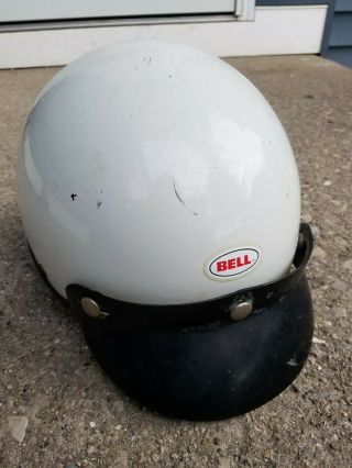 Vintage Bell Pacer Half Helmet White Toptex Magnum Bobber Rare Motorcycle