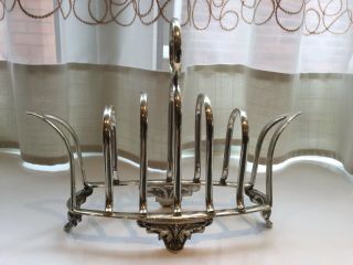 Lovely Antique Victorian Silver Plated Footed Toast Rack