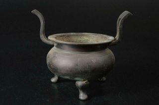 U5233: Japanese Old Copper Incense Burner Tea Ceremony Buddhist Art