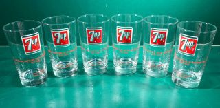 Vintage 1967 Set Of 6 7up Glasses Plant Opening Oshkosk 8oz.  Rare