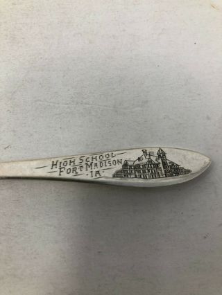 Wallace Sterling Silver Souvenir Spoon High School Fort Madison Iowa 2