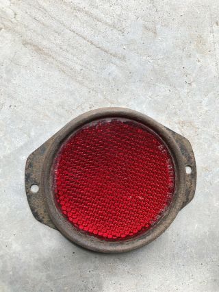 Rare Vintage Ac Reflex Red Glass Reflector (spark Plug)