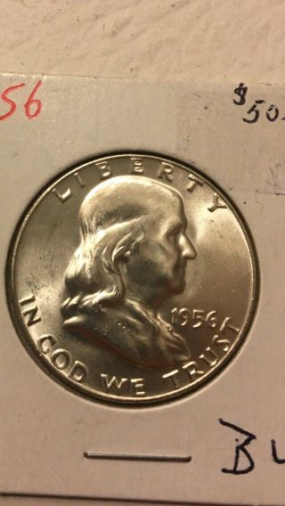 1956 Type 1 Franklin Half Dollar Silver Proof Coin Rare Bu Fbl