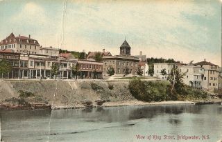 Antique Picture Postcard View Of King Street Bridgewater Nova Scotia
