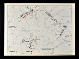 West Point Civil War Map - Battle Of Kenesaw Mountain - Marietta Atlanta Georgia