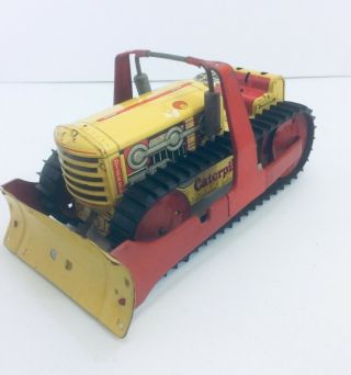 Vintage 1950s Marx Caterpillar Tractor Tin Metal Wind Up Toy Rare
