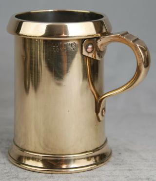 Heavy Antique Bronze ½ Pint Tankard Mug Measure By Loftus London C1900