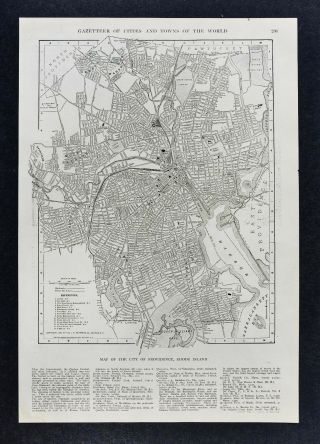 1917 Map - Providence City Plan - State Capitol Union Station - Rhode Island Ri