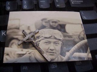 Vintage Race Car Photo 1920 Of Cliff Durant 2 1/4 X 3 1/4 Gloss Very Rare