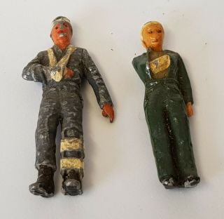 Rare Vintage Britains/johillco Lead Raf Wounded Pilots X2