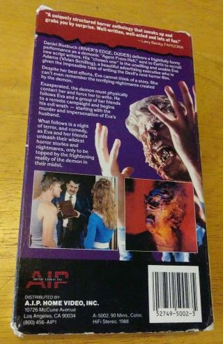 Terror Eyes Vhs Rare Sov Horror comedy Gore Anthology AIP home video inc. 2