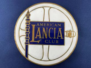 American Lancia Club Hood Or Trunk Ornament Medallion Emblem Rare