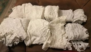 9 Amazingvintage Lengths Handmade Crochet White Various Length And Widths