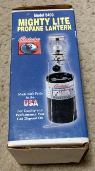 Century Mighty Lite Propane Lantern Model 5400 Made In Usa -