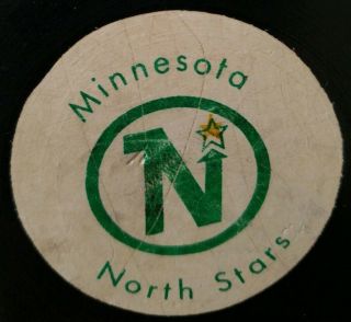 MINNESOTA NORTH STARS NHL RAWLINGS OFFICIAL SIZE HOCKEY PUCK RARE STAMPED CANADA 3