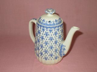 Antique Spode Copeland Porcelain China Fleur De Lys Blue & White Small Pitcher
