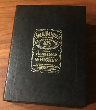 Vtg Jack Daniels Faux Leather Bound Book Clock Quartz Mvt Tennesse Whiskey Rare