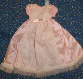 Vintage Madame Alexander Factory Tagged Pink Taffeta Long Doll Dress
