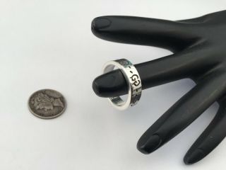 Authentic Gucci Ghost GG 925 Sterling Silver Ring Size 7.  75,  Made in Italy Rare 2