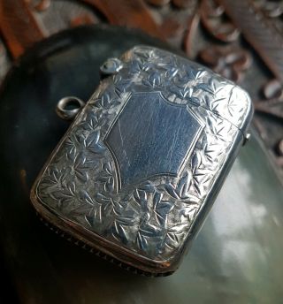 Fabulous Antique Victorian Sterling Silver Vesta Case - William Hair Haseler 1901