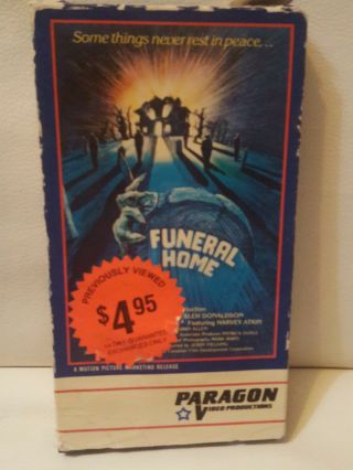 Funeral Home Paragon Video Productions Vhs Cult Horror Gore Slasher R 1985 Rare