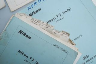 Nikon F & F2 Camera Body Finder Repair Manuals From Nikon USA w/ Notations RARE 2