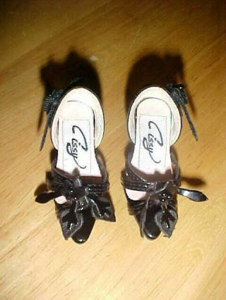 Vintage Madame Alexander Cissy Doll Black Shoes tagged High Heels 3