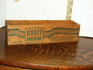 Vintage Kraft American Cheese Wooden 5 Pound Cheese Box