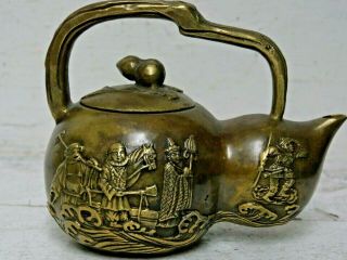 Decorative Chinese Bronze Water Vessel Water Dropper Teapot With Seal Mark L@@k