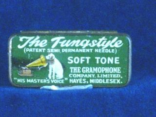 40616 Old Antique Tin Gramophone Needle Tin Box Case Record Hmv Soft