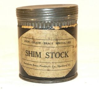 Antique Shim Stock Tin W Brass Shim Stock York Union Paper Co Vintage