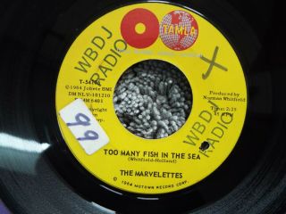 Rare Northern Soul - Tamla 54105 - Marvelettes - Too Many Fish In The Sea - Dj Promo - 45