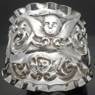 Sterling Silver Cherubs Napkin Ring Initial 