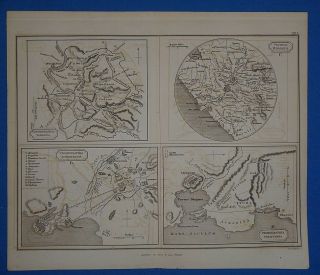 Antique 1838 Hand Colored Map Of Ancient Rome - Romana Butler 