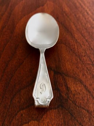 - G.  H.  French Sterling Silver Curved Handled Baby Spoon: Monogram G