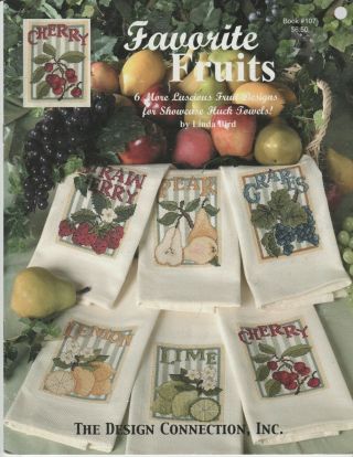 RARE 2002 DESIGN CONNECTION COUNTED CROSS STITCH CHART FAVORITES FRUITS 6 DES 2